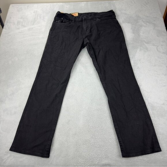 True Religion NWT Men's Size 36x30 Black Denim Relaxes Flared Jeans Zipper Fly - Picture 3 of 10